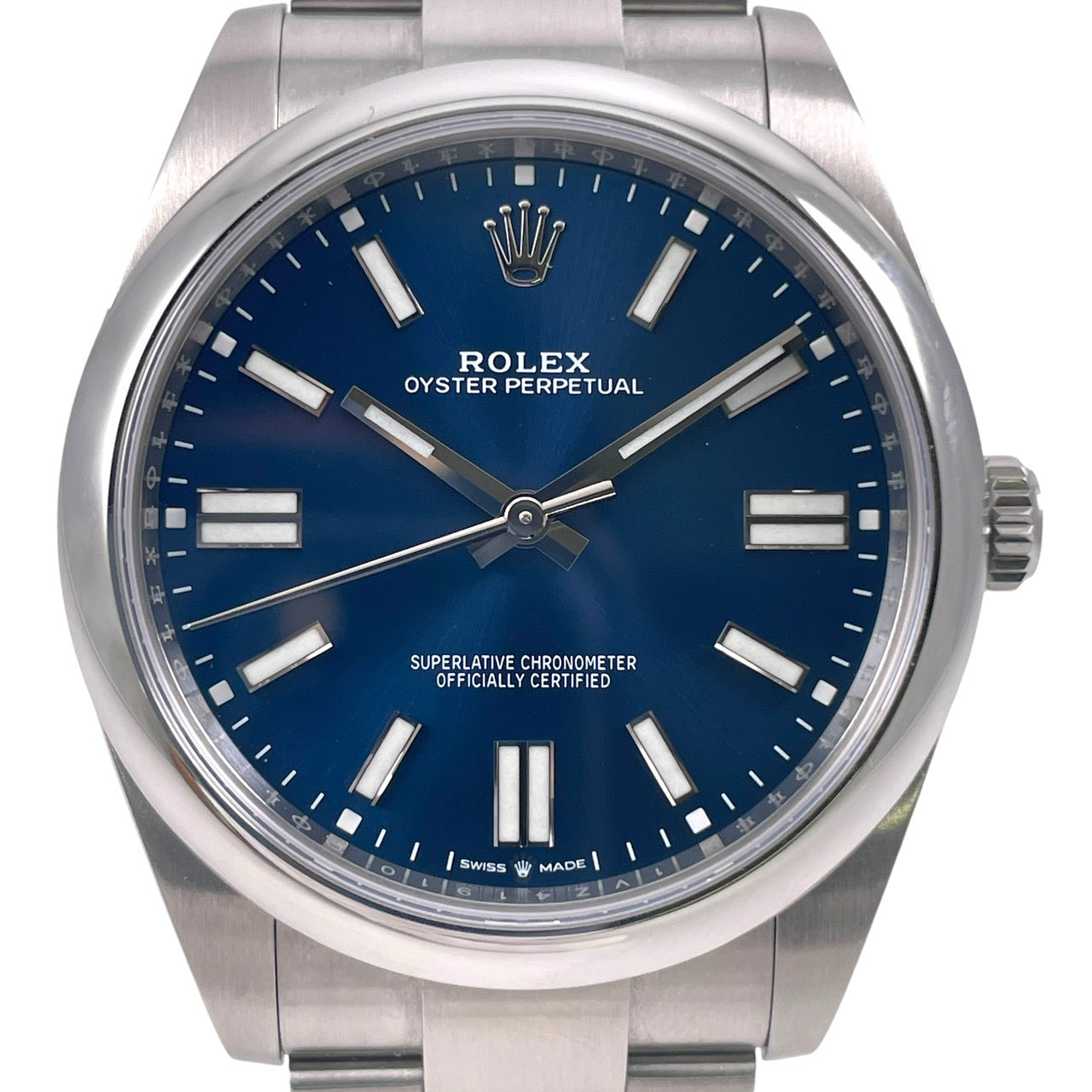 【ROLEX】ロレックス オイスターパーペチュアル41 124300 腕時計 ステンレススチールメンズ ブルー 青文字盤