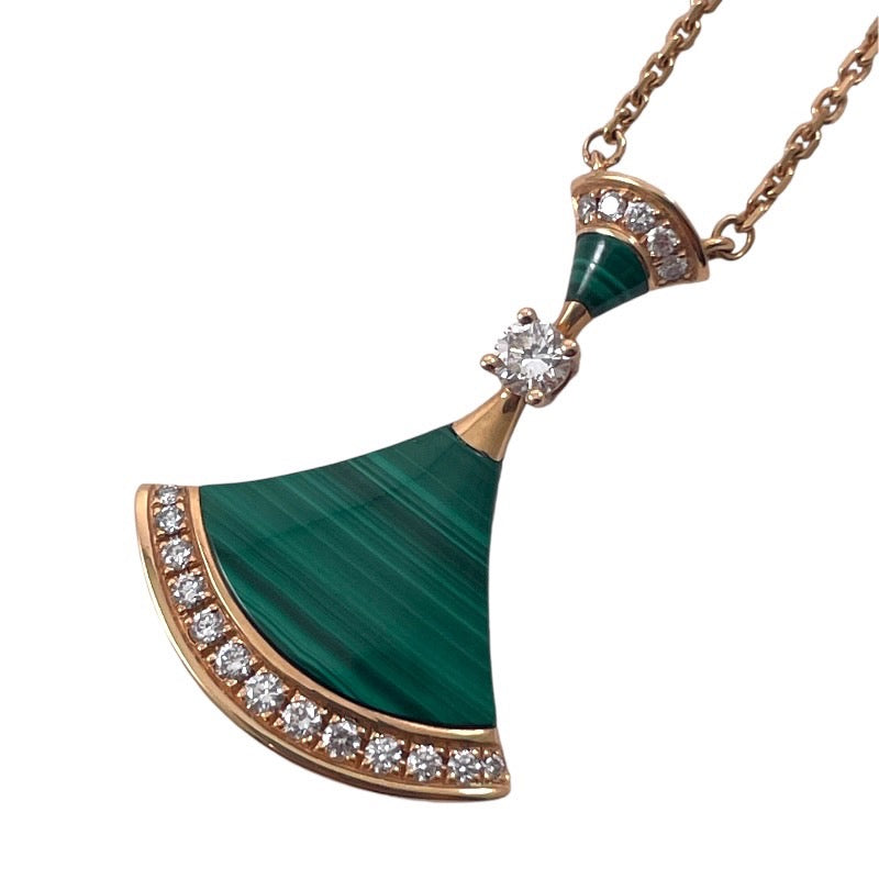 【BVLGARI】ブルガリ ディーヴァドリーム ネックレス K18ピンクゴールドレディース マラカイト ダイヤモンド ピンクゴールド 750 K18