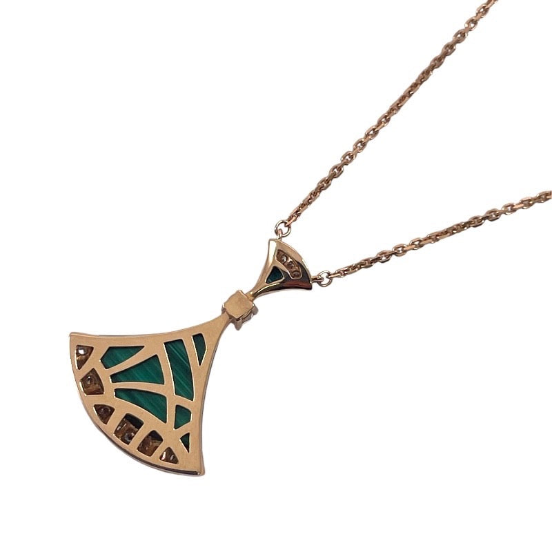 【BVLGARI】ブルガリ ディーヴァドリーム ネックレス K18ピンクゴールドレディース マラカイト ダイヤモンド ピンクゴールド 750 K18