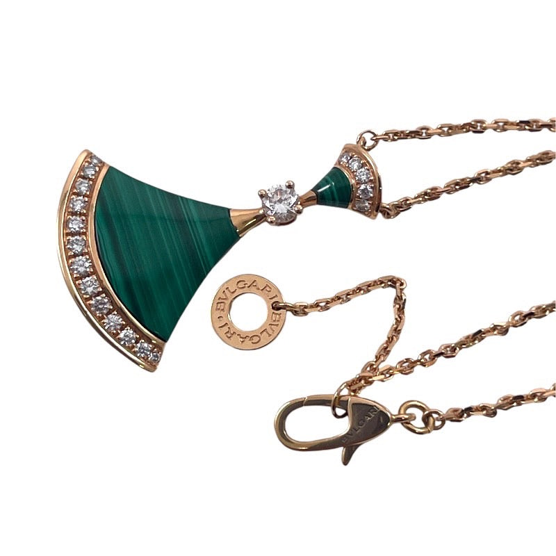 【BVLGARI】ブルガリ ディーヴァドリーム ネックレス K18ピンクゴールドレディース マラカイト ダイヤモンド ピンクゴールド 750 K18