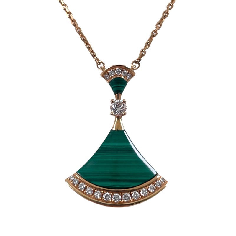 【BVLGARI】ブルガリ ディーヴァドリーム ネックレス K18ピンクゴールドレディース マラカイト ダイヤモンド ピンクゴールド 750 K18