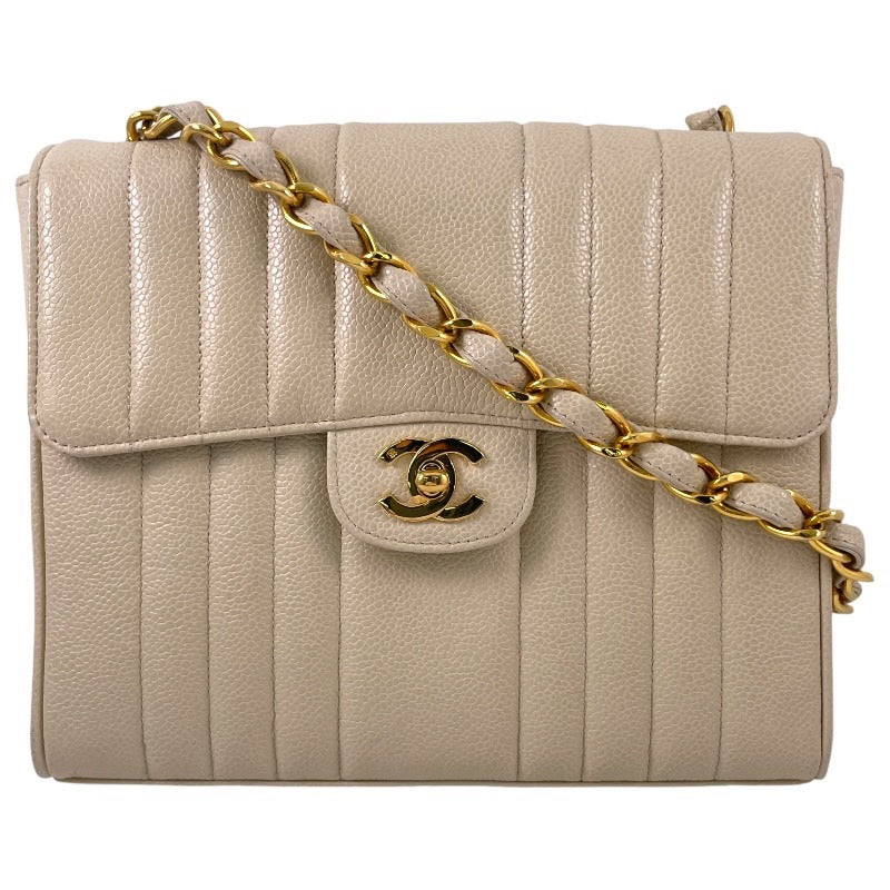 【CHANEL】シャネル マドモアゼル ショルダーバッグ レザーレディース キャビアスキン チェーン シングル ターンロック金具