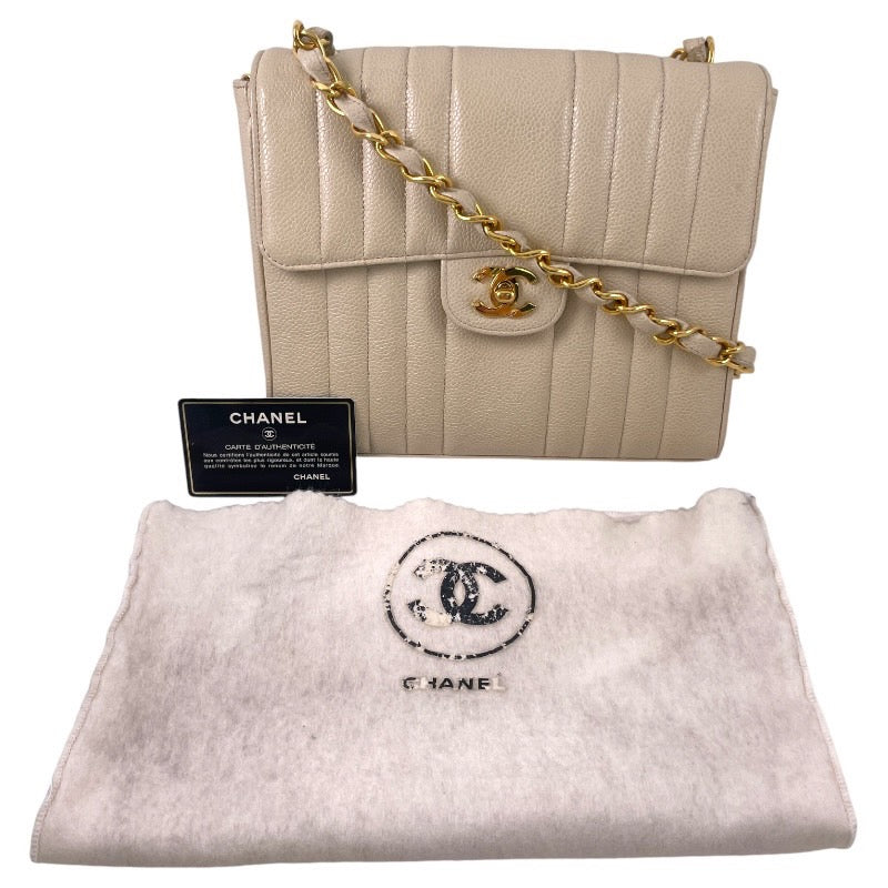 【CHANEL】シャネル マドモアゼル ショルダーバッグ レザーレディース キャビアスキン チェーン シングル ターンロック金具
