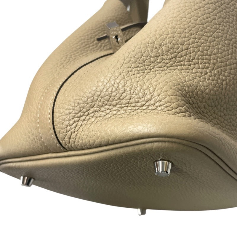 【HERMES】エルメス ピコタンロック22 MM ハンドバッグ トリヨンクレマンス レディース トレンチ U刻印 2022年製造 ベージュ グレー