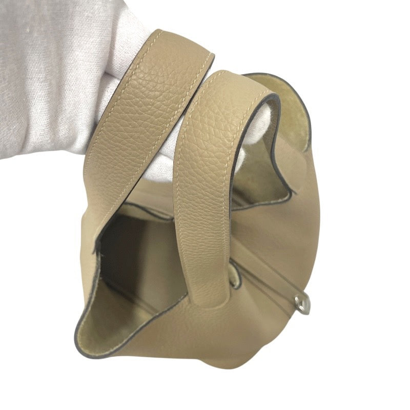 【HERMES】エルメス ピコタンロック22 MM ハンドバッグ トリヨンクレマンス レディース トレンチ U刻印 2022年製造 ベージュ グレー