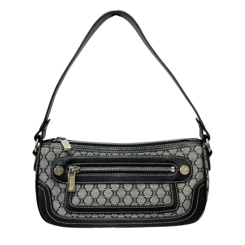 【CELINE】セリーヌ ワンショルダーバッグ ショルダーバッグ キャンバス レディース マカダム グレー ブラック レザー アクセサリーポーチ ハンド