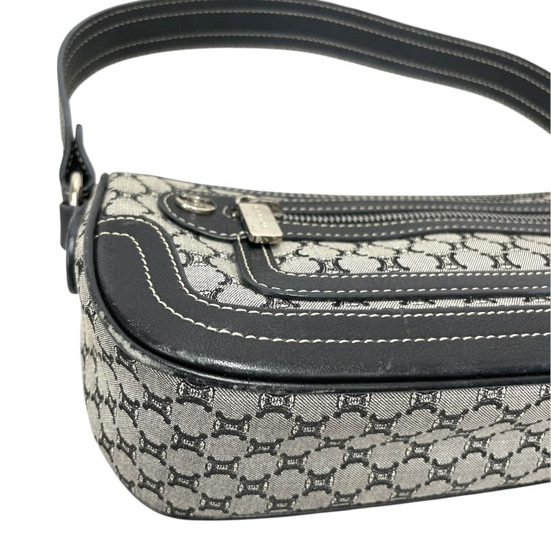 【CELINE】セリーヌ ワンショルダーバッグ ショルダーバッグ キャンバス レディース マカダム グレー ブラック レザー アクセサリーポーチ ハンド