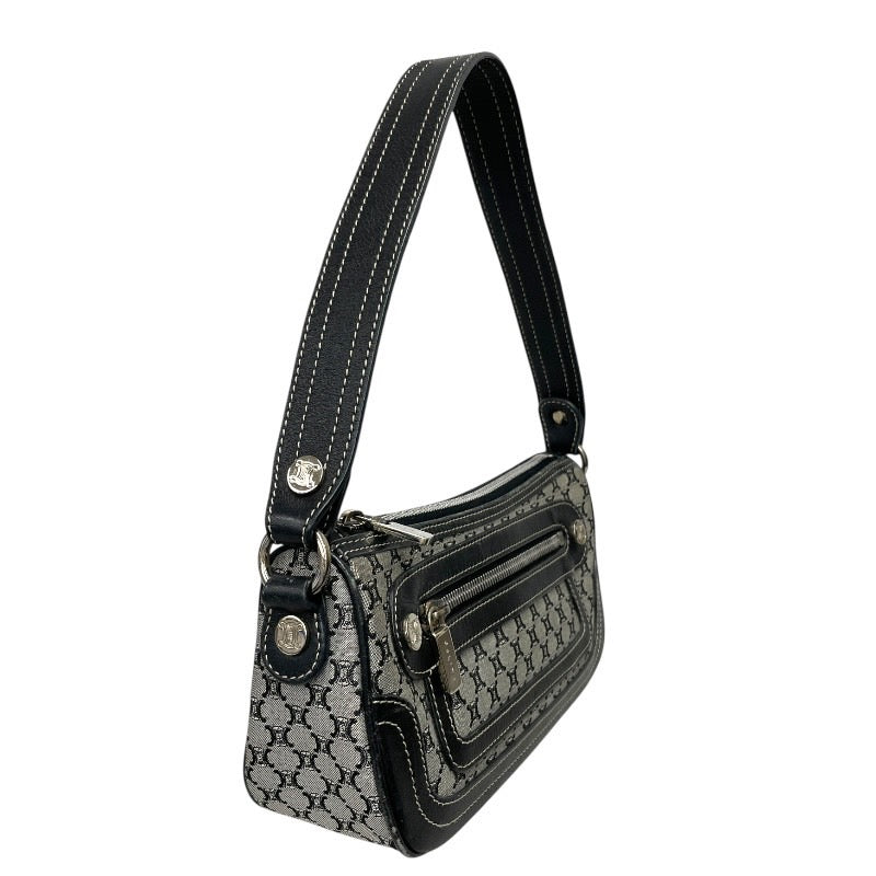 【CELINE】セリーヌ ワンショルダーバッグ ショルダーバッグ キャンバス レディース マカダム グレー ブラック レザー アクセサリーポーチ ハンド