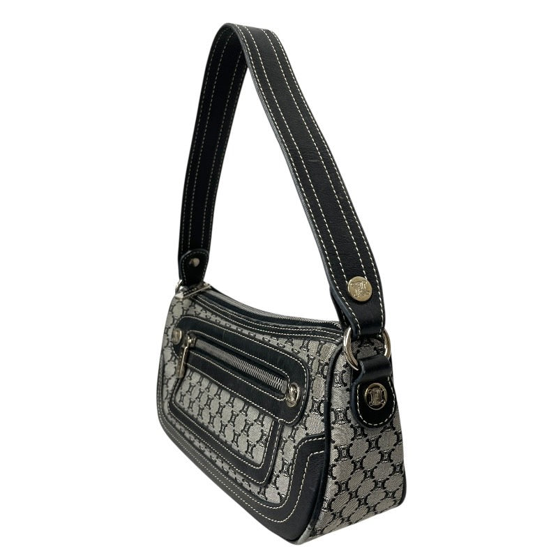 【CELINE】セリーヌ ワンショルダーバッグ ショルダーバッグ キャンバス レディース マカダム グレー ブラック レザー アクセサリーポーチ ハンド