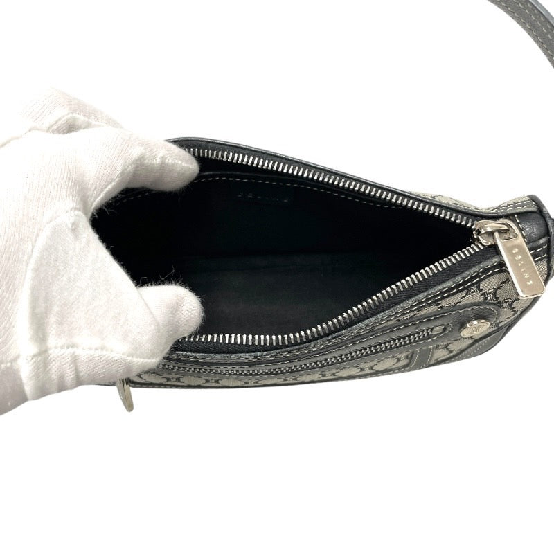 【CELINE】セリーヌ ワンショルダーバッグ ショルダーバッグ キャンバス レディース マカダム グレー ブラック レザー アクセサリーポーチ ハンド