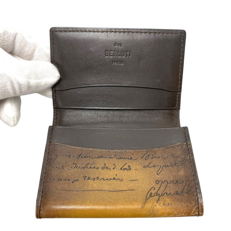 【Berluti】ベルルッティ インブイア IMBUIA 名刺入れ レザー メンズ カードケース カリグラフィ