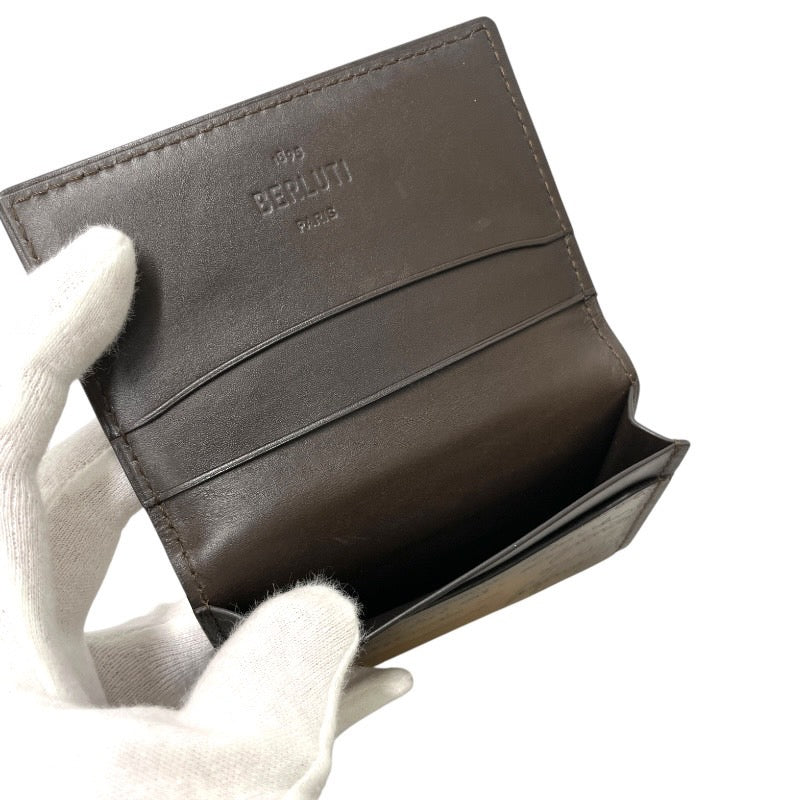 【Berluti】ベルルッティ インブイア IMBUIA 名刺入れ レザー メンズ カードケース カリグラフィ