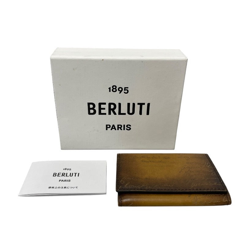 【Berluti】ベルルッティ インブイア IMBUIA 名刺入れ レザー メンズ カードケース カリグラフィ
