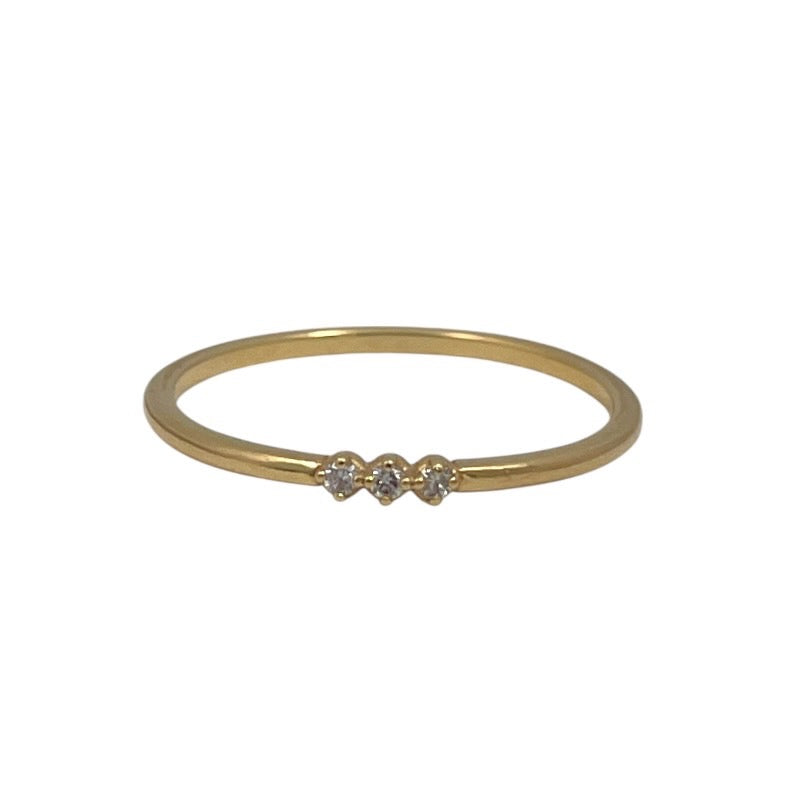 【AHKAH】アーカー アミュレット リング・指輪 K18イエローゴールド レディース 750 ダイヤモンド 0.02ct 3P 13号