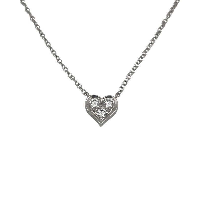 【TIFFANY&Co.】ティファニー センチメンタルハート ネックレス Pt950プラチナ レディース ダイヤモンド 3P