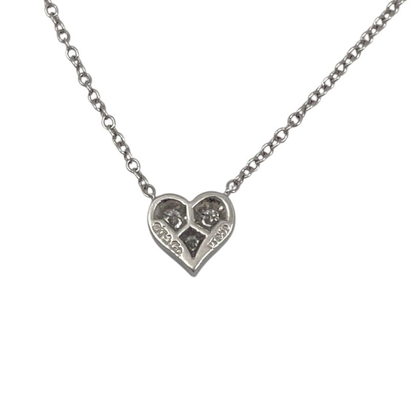 【TIFFANY&Co.】ティファニー センチメンタルハート ネックレス Pt950プラチナ レディース ダイヤモンド 3P