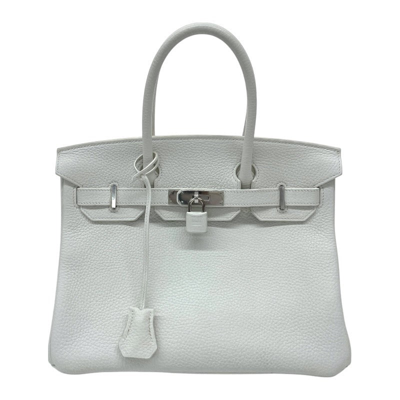 【HERMES】エルメス バーキン30 ハンドバッグ トリヨンクレマンス レディース X刻印 2016年製造 BLANC ブラン 白 ホワイト シルバー金具