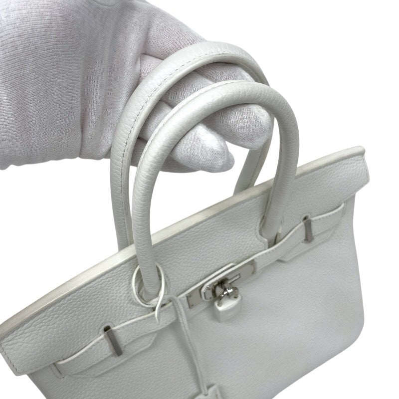 【HERMES】エルメス バーキン30 ハンドバッグ トリヨンクレマンス レディース X刻印 2016年製造 BLANC ブラン 白 ホワイト シルバー金具
