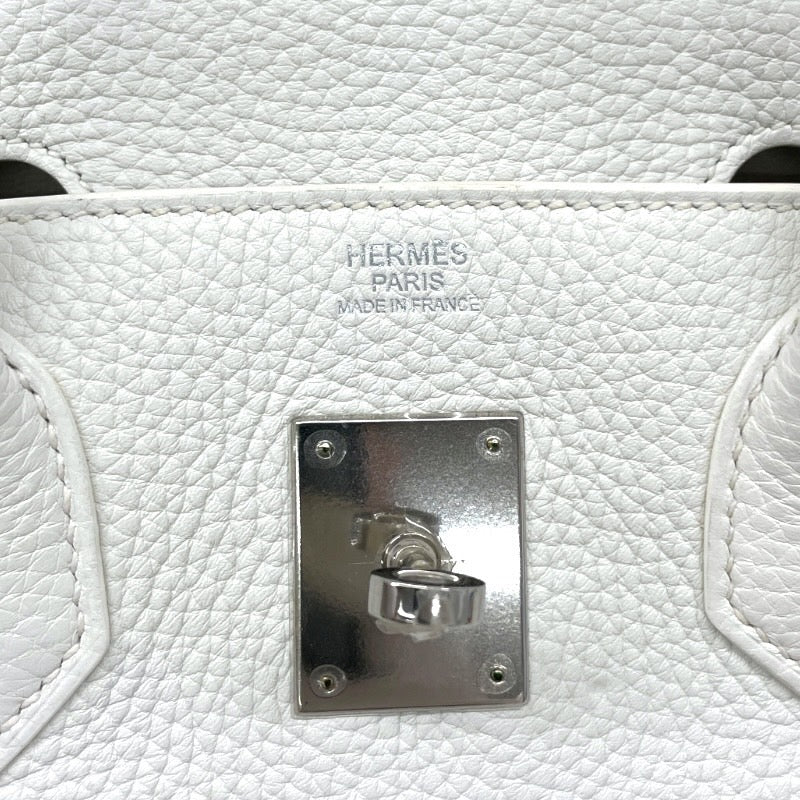 【HERMES】エルメス バーキン30 ハンドバッグ トリヨンクレマンス レディース X刻印 2016年製造 BLANC ブラン 白 ホワイト シルバー金具