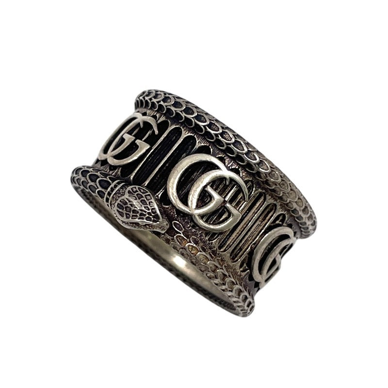 【中古】【GUCCI】グッチ ダブルGスネークメタル リング・指輪 シルバー925 メンズ