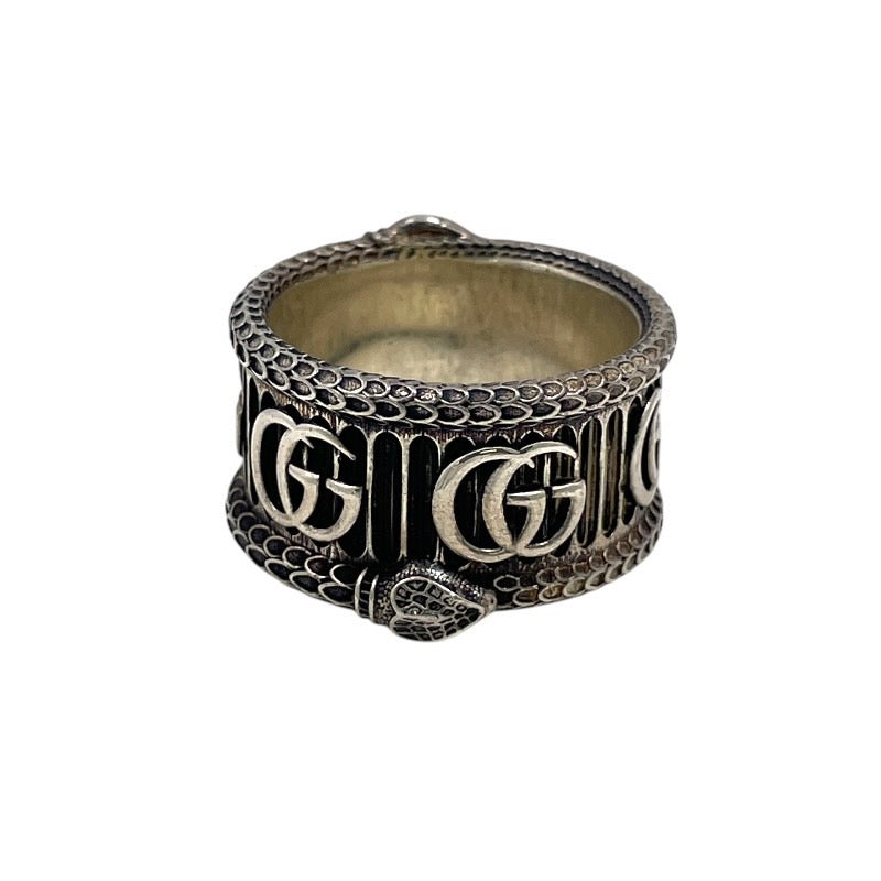 【中古】【GUCCI】グッチ ダブルGスネークメタル リング・指輪 シルバー925 メンズ