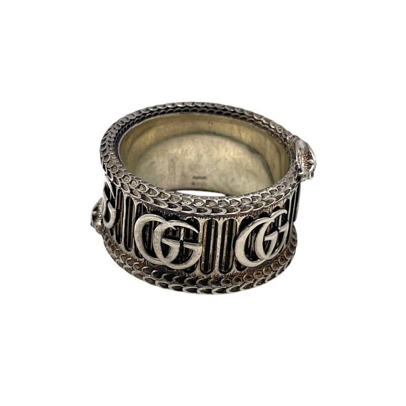 【中古】【GUCCI】グッチ ダブルGスネークメタル リング・指輪 シルバー925 メンズ