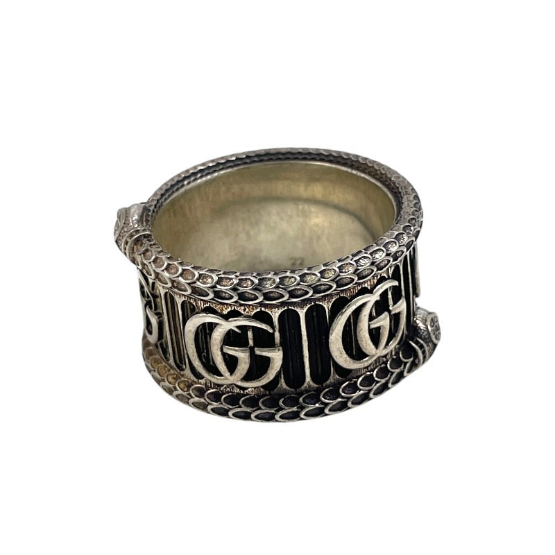 【中古】【GUCCI】グッチ ダブルGスネークメタル リング・指輪 シルバー925 メンズ