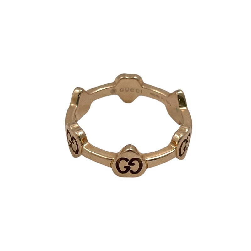 【中古】【GUCCI】グッチ GGハートステーションリング リング・指輪 K18ピンクゴールド レディース