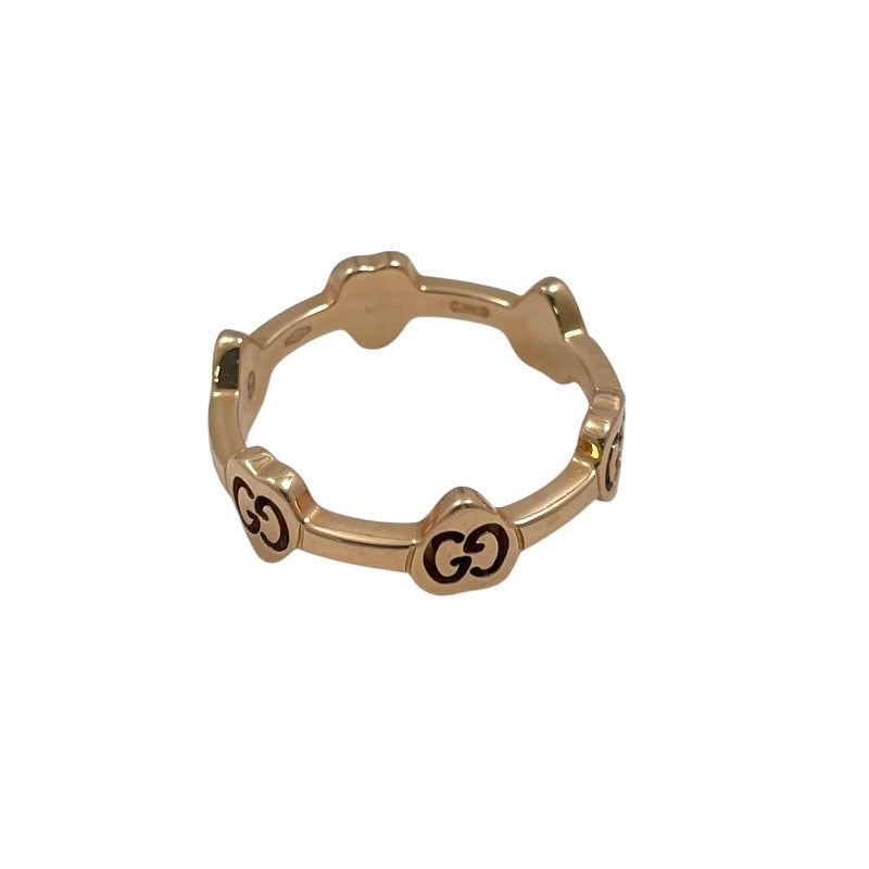 【中古】【GUCCI】グッチ GGハートステーションリング リング・指輪 K18ピンクゴールド レディース
