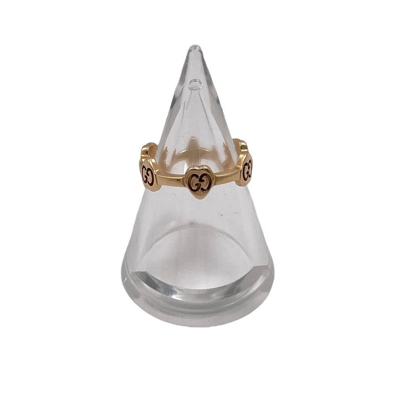 【中古】【GUCCI】グッチ GGハートステーションリング リング・指輪 K18ピンクゴールド レディース