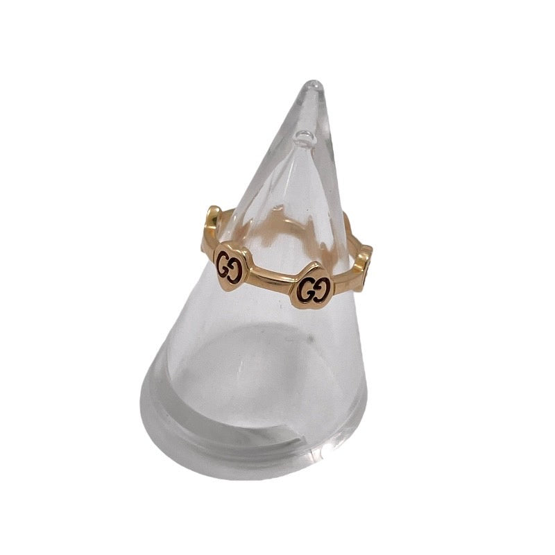 【中古】【GUCCI】グッチ GGハートステーションリング リング・指輪 K18ピンクゴールド レディース