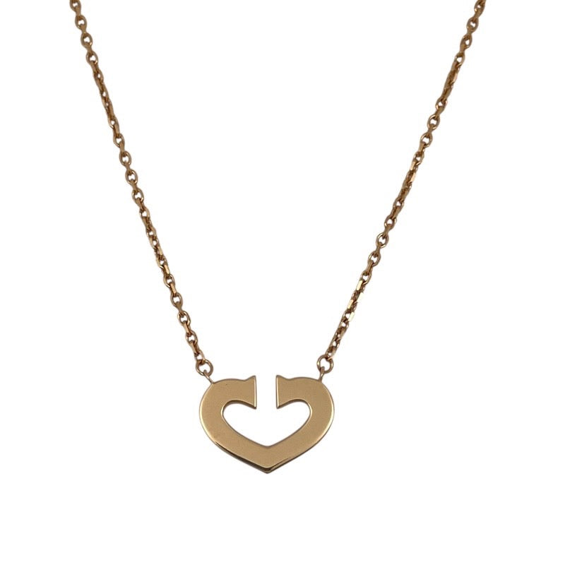 【CARTIER】カルティエ Cハート ネックレス K18ピンクゴールド レディース【中古】