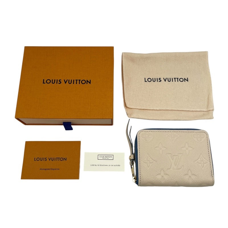 【LOUIS VUITTON】ルイ・ヴィトン ジッピーコインパース M63928 コインケース レザー レディース モノグラム アンプラント ジップアラウンド クレーム