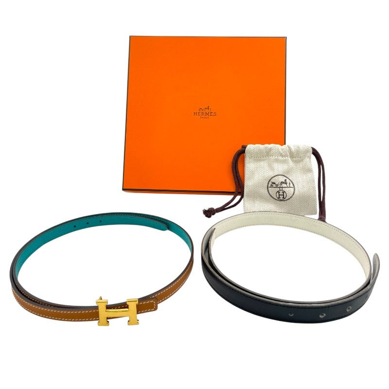 【HERMES】エルメス ミニコンスタンス ベルト ヴォーエプソン レディース X刻印 2016年製造 リバーシブル サイズ80 ゴールド金具