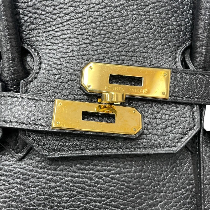 【HERMES】エルメス バーキン35 ハンドバッグ アルデンヌ レディース □E刻印 2001年製造 ブラック 黒 ゴールド金具