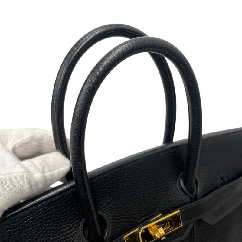 【HERMES】エルメス バーキン35 ハンドバッグ アルデンヌ レディース □E刻印 2001年製造 ブラック 黒 ゴールド金具
