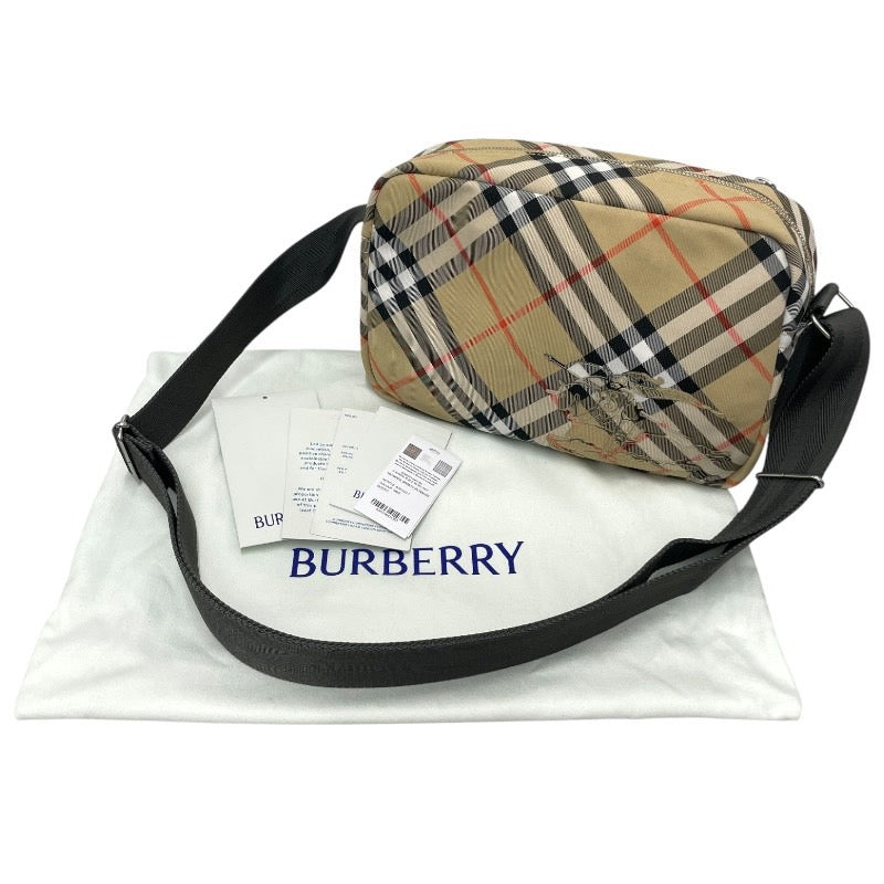 【BURBERRY】バーバリー クロスボディ 8091320 ショルダーバッグ メンズ チェック柄 ホースフェリー ベージュ レディース