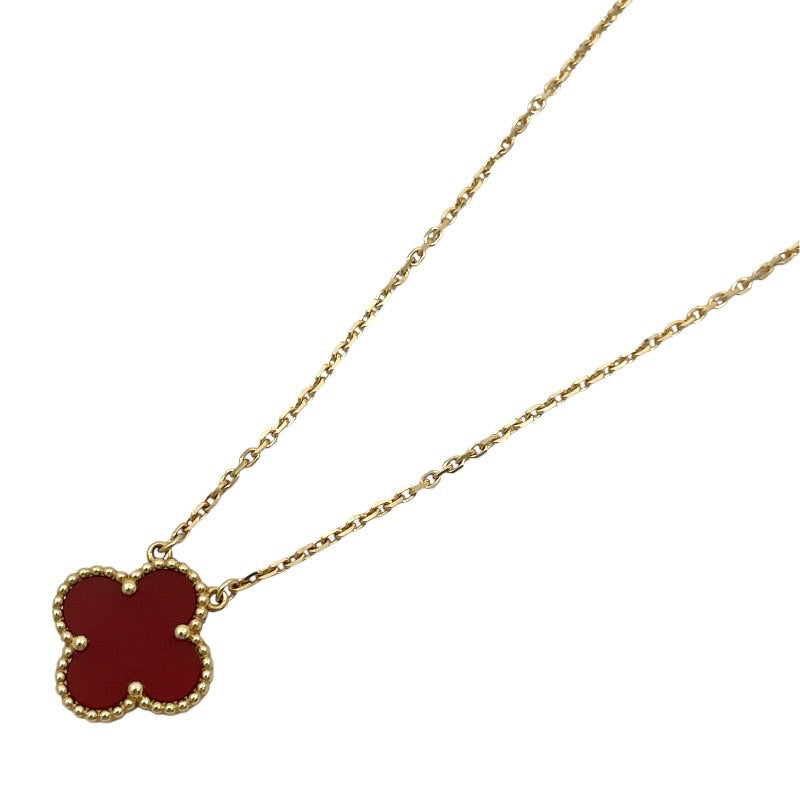 【Van Cleef & Arpels】ヴァンクリーフ&アーペル ヴィンテージアルハンブラ VCARD38500 ネックレス K18イエローゴールド レディース 750 カーネリアン 保証書付 ギャラ付
