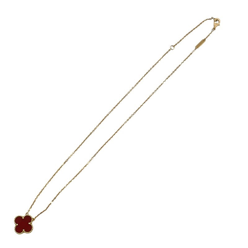 【Van Cleef & Arpels】ヴァンクリーフ&アーペル ヴィンテージアルハンブラ VCARD38500 ネックレス K18イエローゴールド レディース 750 カーネリアン 保証書付 ギャラ付