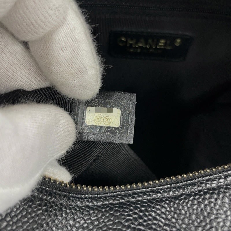 【CHANEL】シャネル ミニボストン A20996 ハンドバッグ レザー レディース 9番台 キャビアスキン 黒 ブラック ボーリング