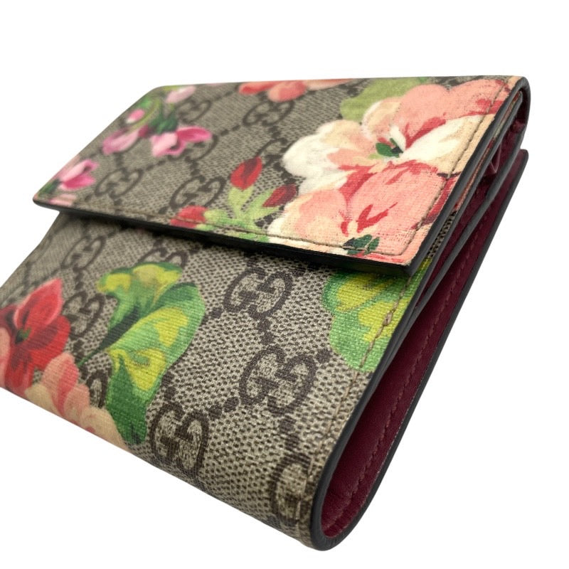 【GUCCI】グッチ Wホック 410071 二つ折り財布 レディース GGスプリーム フワラー 花柄