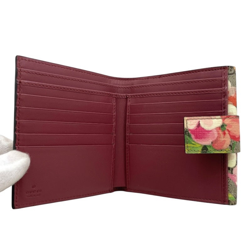 【GUCCI】グッチ Wホック 410071 二つ折り財布 レディース GGスプリーム フワラー 花柄