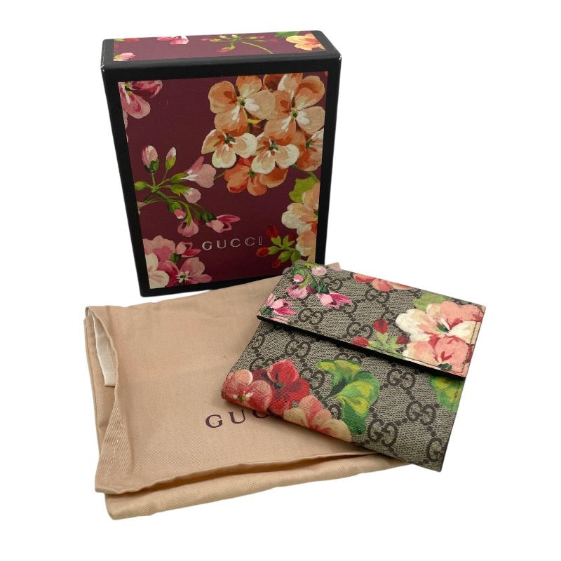 【GUCCI】グッチ Wホック 410071 二つ折り財布 レディース GGスプリーム フワラー 花柄