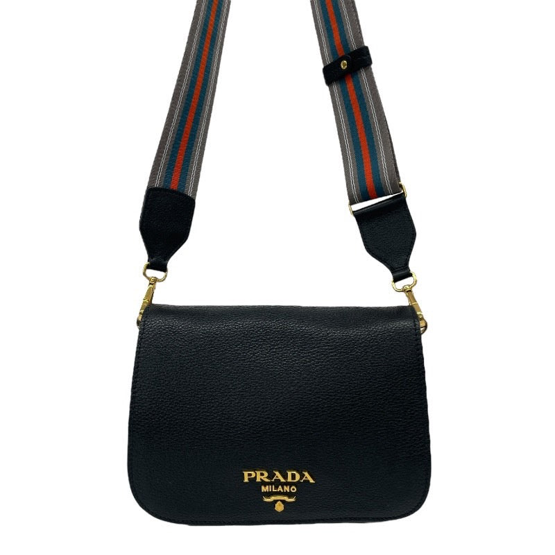 【PRADA】プラダ ヴィッテロダイノ クロスボディ 1BD274 ショルダーバッグ レザー レディース 黒 ブラック ポシェット RFID