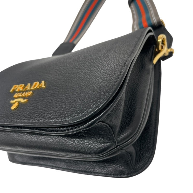 【PRADA】プラダ ヴィッテロダイノ クロスボディ 1BD274 ショルダーバッグ レザー レディース 黒 ブラック ポシェット RFID