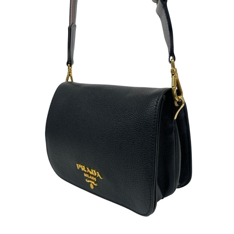【PRADA】プラダ ヴィッテロダイノ クロスボディ 1BD274 ショルダーバッグ レザー レディース 黒 ブラック ポシェット RFID