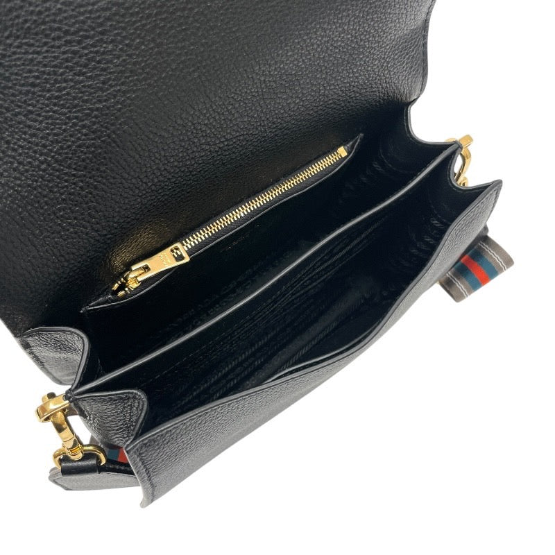 【PRADA】プラダ ヴィッテロダイノ クロスボディ 1BD274 ショルダーバッグ レザー レディース 黒 ブラック ポシェット RFID