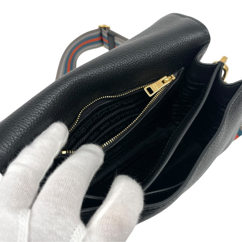 【PRADA】プラダ ヴィッテロダイノ クロスボディ 1BD274 ショルダーバッグ レザー レディース 黒 ブラック ポシェット RFID