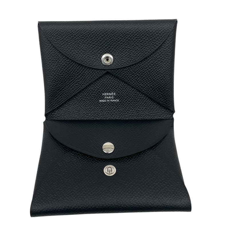 【HERMES】エルメス カルヴィデュオ カードケース ヴォーエプソン レディース W刻印 2024年製造 黒 ブラック 未使用品 メンズ 小銭入れ コインケース 名刺