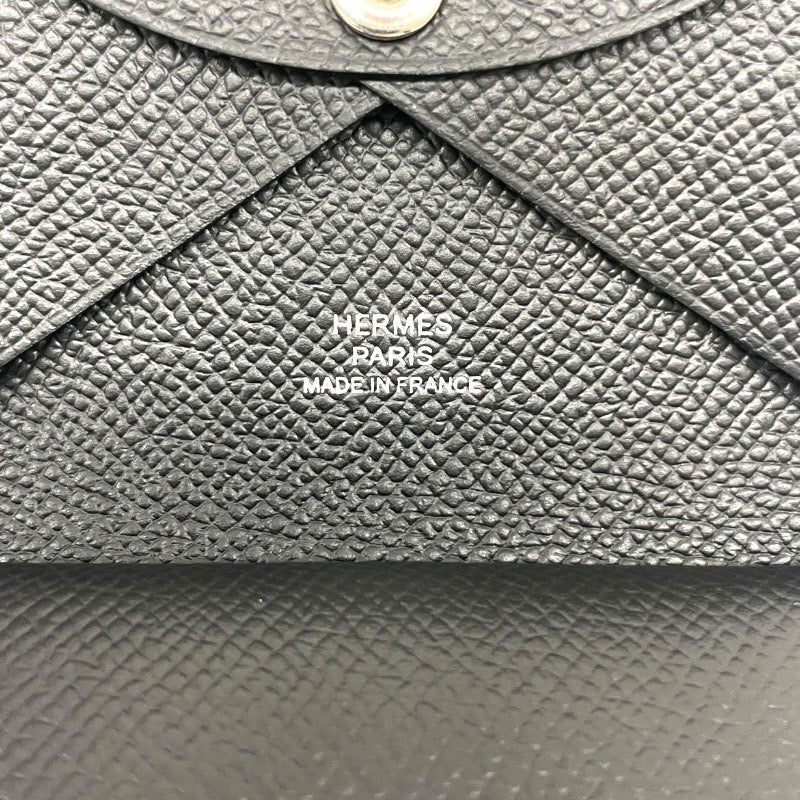 【HERMES】エルメス カルヴィデュオ カードケース ヴォーエプソン レディース W刻印 2024年製造 黒 ブラック 未使用品 メンズ 小銭入れ コインケース 名刺